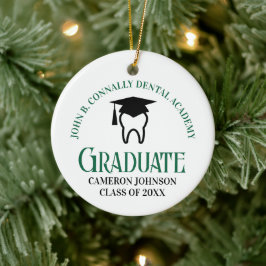Green Dental School Custom Abschluss Weihnachten Keramik Ornament