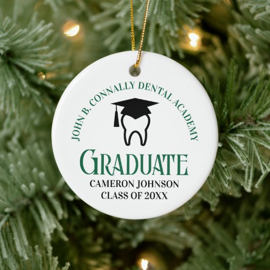 Green Dental School Custom Abschluss Weihnachten Keramik Ornament (Baum)
