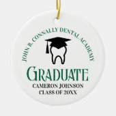 Green Dental School Custom Abschluss Weihnachten Keramik Ornament (Vorne)