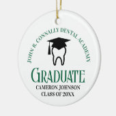 Green Dental School Custom Abschluss Weihnachten Keramik Ornament (Links)