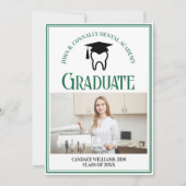 Green Dental School Foto Custom Abschluss Ankündigung (Vorderseite)