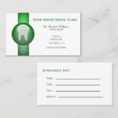 Green Dental Visitenkarten mit Terminkarte (Vorne/Hinten)