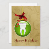 Green Dentist Holiday Cards Feiertagskarte (Vorne/Hinten)