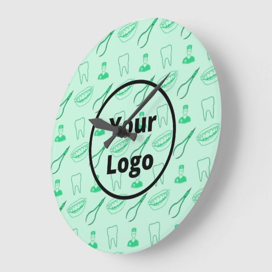 Green dentist pattern große wanduhr (Winkel)