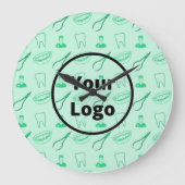 Green dentist pattern große wanduhr (Vorderseite)