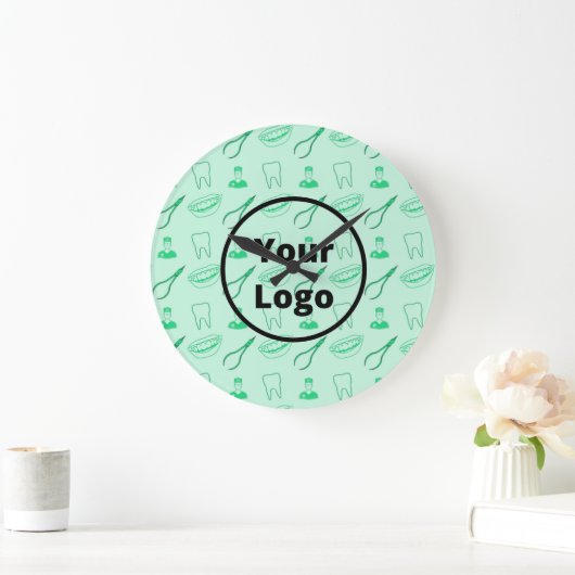 Green dentist pattern große wanduhr (Zuhause)