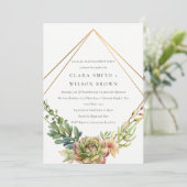 GREEN DESERT ERFOLGREICHE CACTI FOLIAGE-VERLOBUNG EINLADUNG (Stehend Vorderseite)