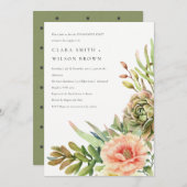 GREEN DESERT ERFOLGREICHE CACTI FOLIAGE-VERLOBUNG EINLADUNG (Vorne/Hinten)