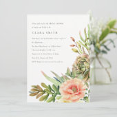 GREEN DESERT ERFOLGREICHES CACTI FOLIAGE-BRAUTPART EINLADUNG (Stehend Vorderseite)