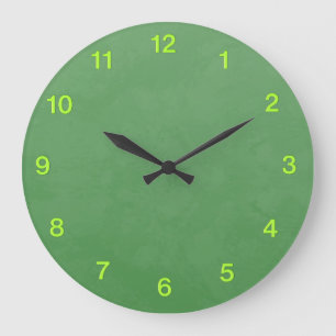 Green Design with Green Digits Wall Clock Große Wanduhr