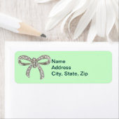 Green Diamond Bow Wedding Address Labels (Insitu)