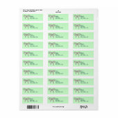 Green Diamond Bow Wedding Address Labels (Vorne)
