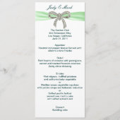 Green Diamond Bow Wedding Menu Card Menükarte (Vorderseite)