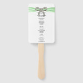 Green Diamond Bow Wedding Program Fächer (Rückseite)