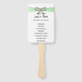 Green Diamond Bow Wedding Program Fächer (Vorderseite)