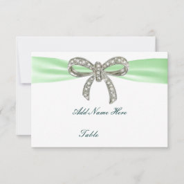 Green Diamond Bow Wedding Table Platzkarte