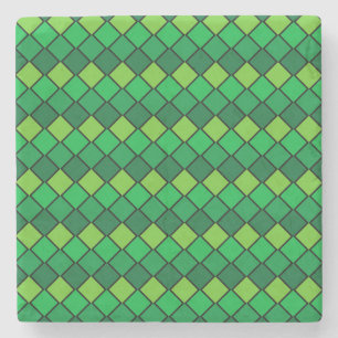 Green Diamond Checked Square Untersetzer