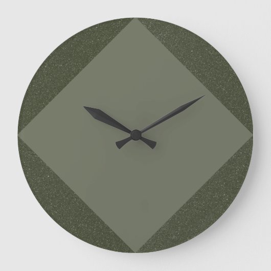 Green Diamond Clock mit zwei Tonen Große Wanduhr (Vorderseite)