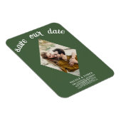 Green Diamond Foto Wedding Save the Date Magnet (Rechte Seite)