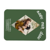 Green Diamond Foto Wedding Save the Date Magnet (Horizontal)