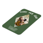 Green Diamond Foto Wedding Save the Date Magnet (Linke Seite)
