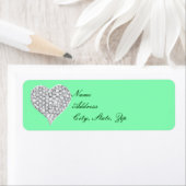 Green Diamond Heart Address Labels (Insitu)