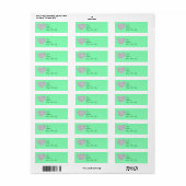Green Diamond Heart Address Labels (Vorne)