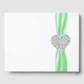 Green Diamond Heart Wedding Guestbook Gästebuch (Rückseite)