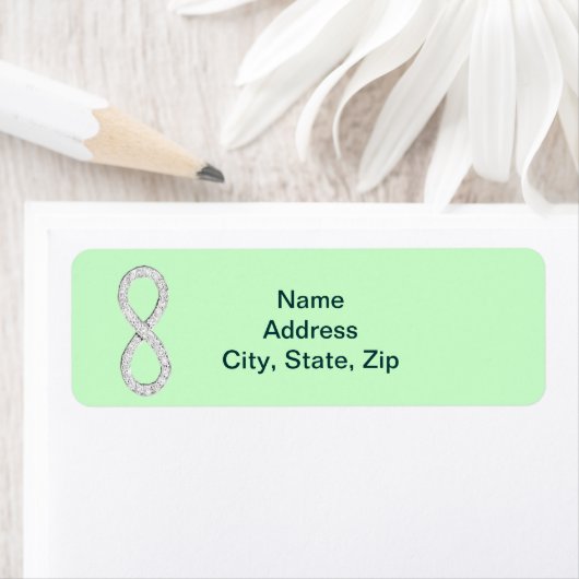 Green Diamond Infinity Wedding Address Labels (Insitu)