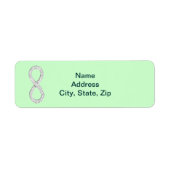 Green Diamond Infinity Wedding Address Labels (Vorne)