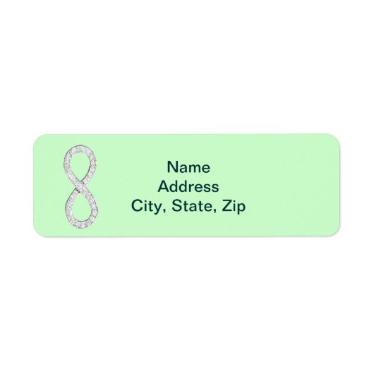 Green Diamond Infinity Wedding Address Labels (Vorne)