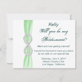 Green Diamond Infinity Wedding Bridesmaid Card Einladung