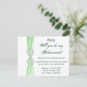 Green Diamond Infinity Wedding Bridesmaid Card Einladung (Stehend Vorderseite)