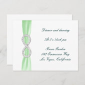 Green Diamond Infinity Wedding Card Einladung (Vorne/Hinten)