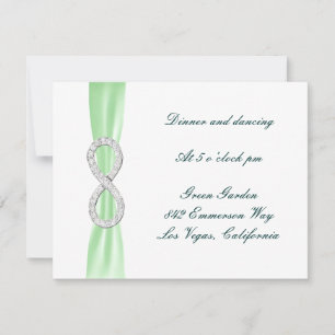 Green Diamond Infinity Wedding Card Einladung