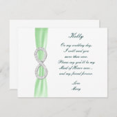 Green Diamond Infinity Wedding Trauzeugin Card Einladung (Vorne/Hinten)
