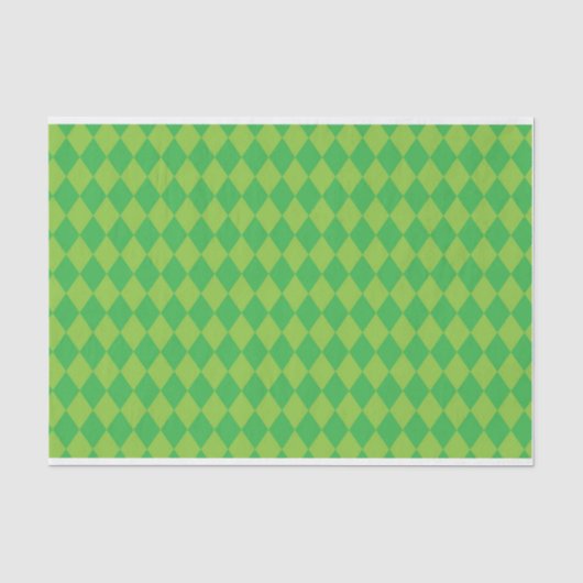 GREEN DIAMOND MARDI GRAS PATTERN SEIDENPAPIER (Vorderseite)