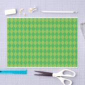 GREEN DIAMOND MARDI GRAS PATTERN SEIDENPAPIER (Handwerk)