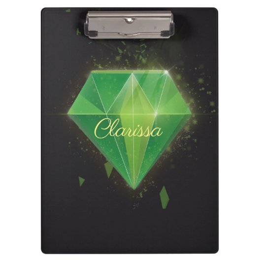 Green Diamond mit Namen Klemmbrett (Vorderseite)