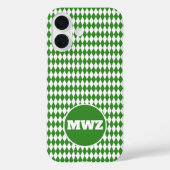 Green Diamond Monogram iPhone Case (Rückseite)