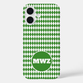 Green Diamond Monogram iPhone Case
