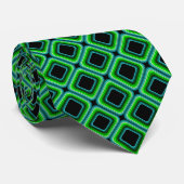 Green Diamond Shape Pattern Krawatte (Gerollt)
