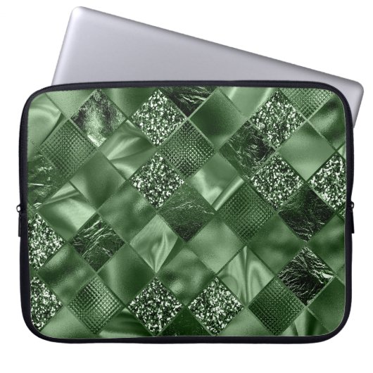 GREEN DIAMOND SHIMMER DIAMOND PATTERN LAPTOPSCHUTZHÜLLE (Vorderseite)