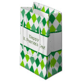 Green Diamond St. Patrick's Day Gift Bag Kleine Geschenktüte (Vorderseite Schrägansicht)