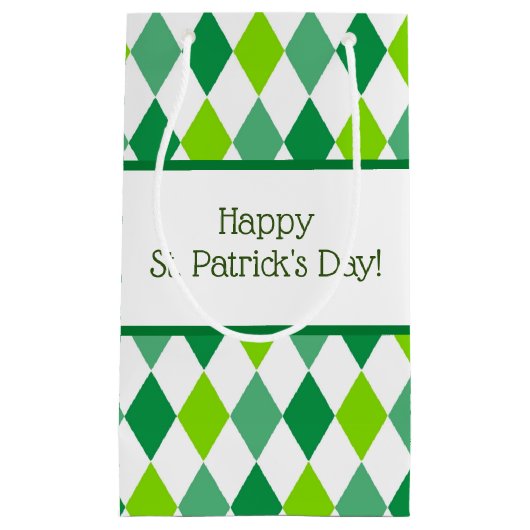 Green Diamond St. Patrick's Day Gift Bag Kleine Geschenktüte (Vorderseite)
