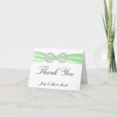Green Diamond Unfinity Wedding Danke Card (Vorderseite)