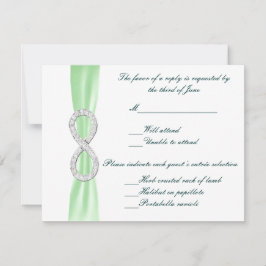 Green Diamond Unfinity WedelResponse Card RSVP Karte