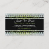 Green Diamonds Luxury Pattern Schmuck Visitenkarte (Rückseite)