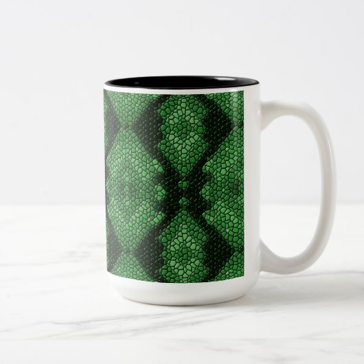 Green Diamonds Mosaik Tiles Pattern Tasse (Rechts)