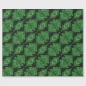Green Diamonds Mosaik Tiles Wrapping Paper Geschenkpapier (Flach)